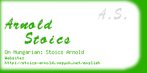 arnold stoics business card